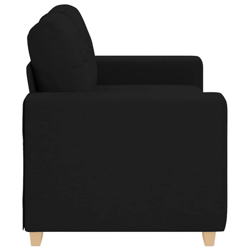 Sofa dwuosobowa, czarna, 160x77x82 cm, tkanina