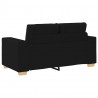 Sofa dwuosobowa, czarna, 160x77x82 cm, tkanina