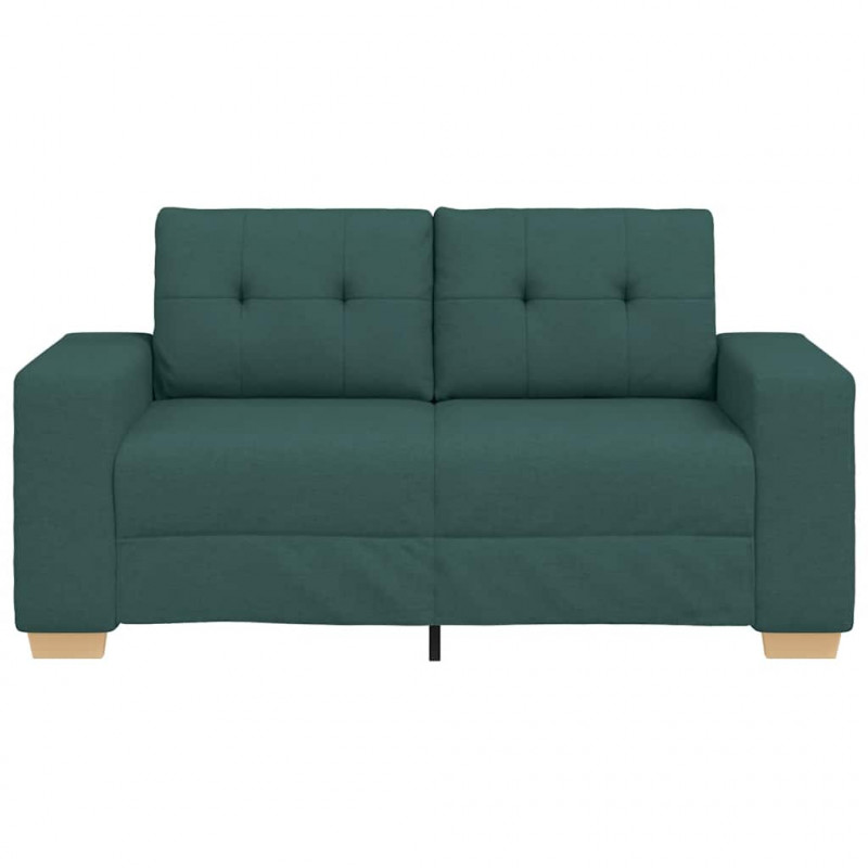 Sofa dwuosobowa, ciemnozielona, 160x77x82 cm, tkanina