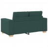 Sofa dwuosobowa, ciemnozielona, 160x77x82 cm, tkanina