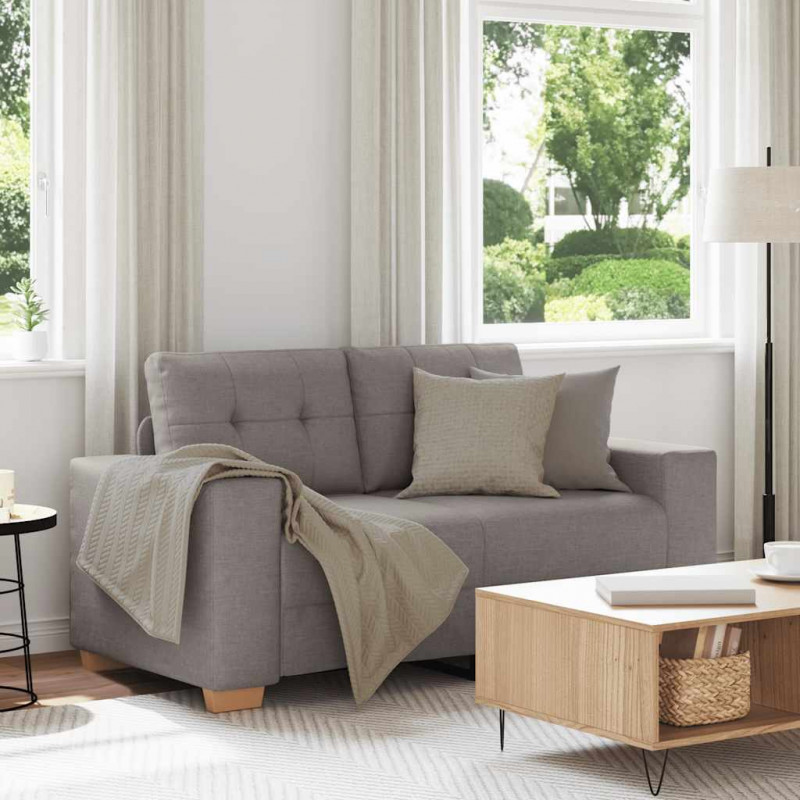 Sofa dwuosobowa, taupe, 160x77x82 cm, tkanina