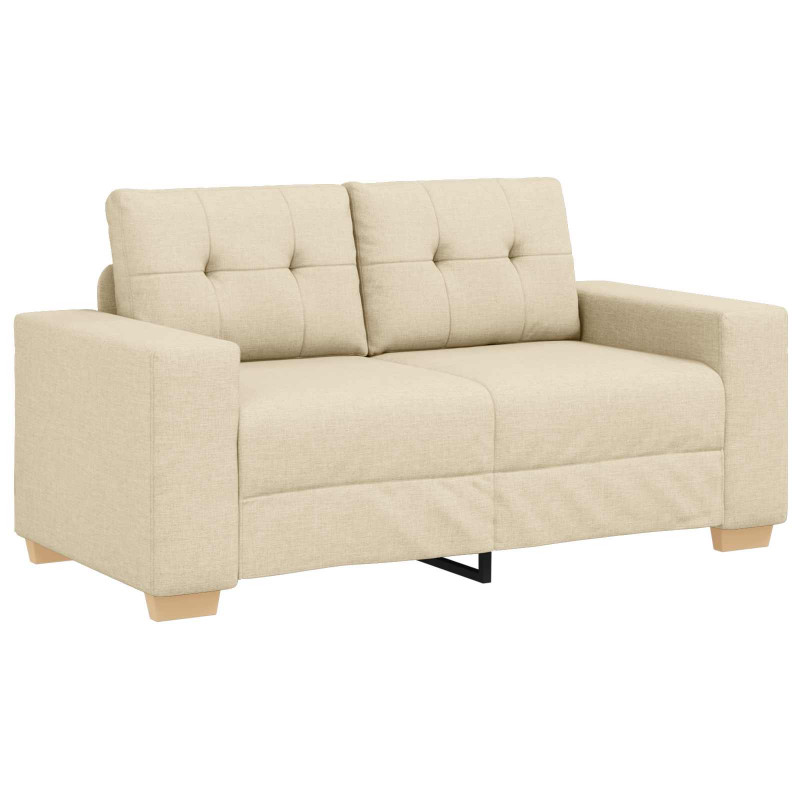 Sofa dwuosobowa, z poduszką Kremowy tkanina