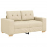 Sofa dwuosobowa, z poduszką Kremowy tkanina