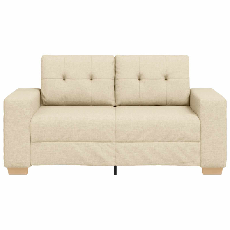 Sofa dwuosobowa, z poduszką Kremowy tkanina