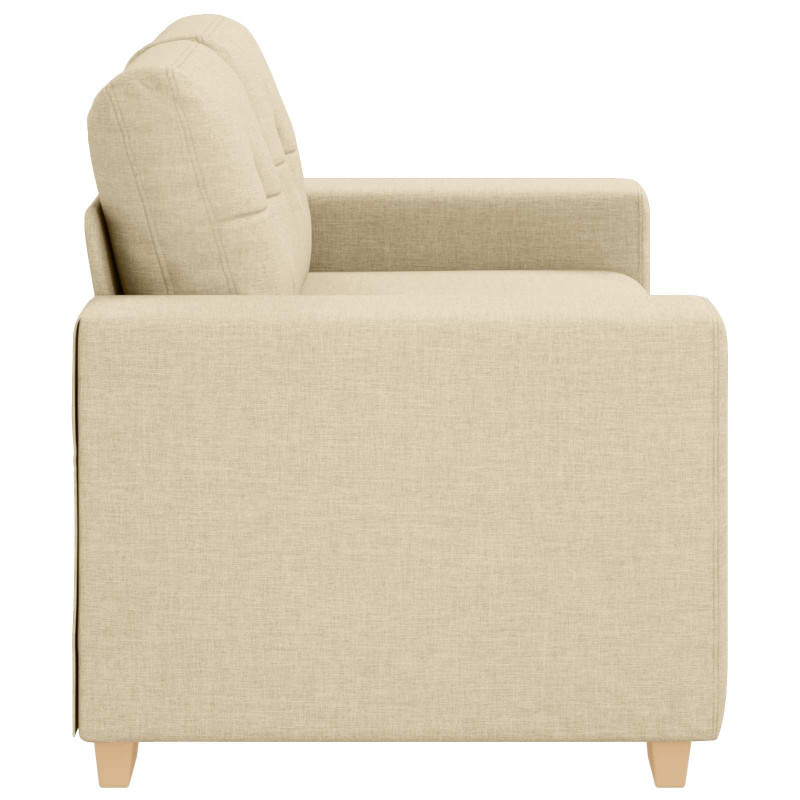 Sofa dwuosobowa, z poduszką Kremowy tkanina