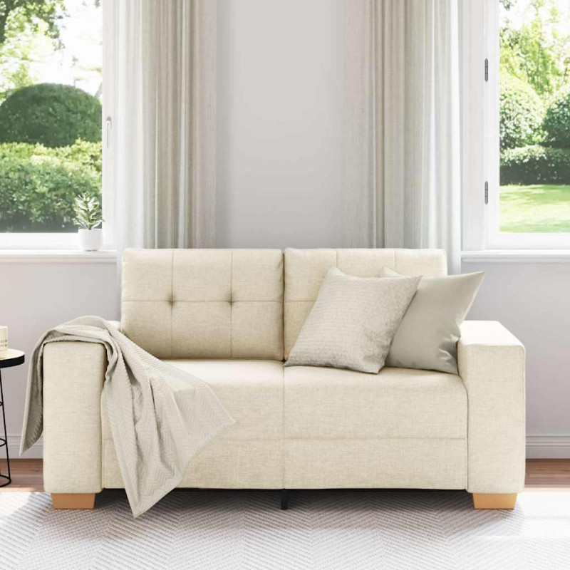 Sofa dwuosobowa obity lnem, 160x77x82 cm