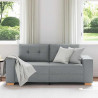Sofa dwuosobowa, jasnoszara, 180x77x82 cm, tkanina