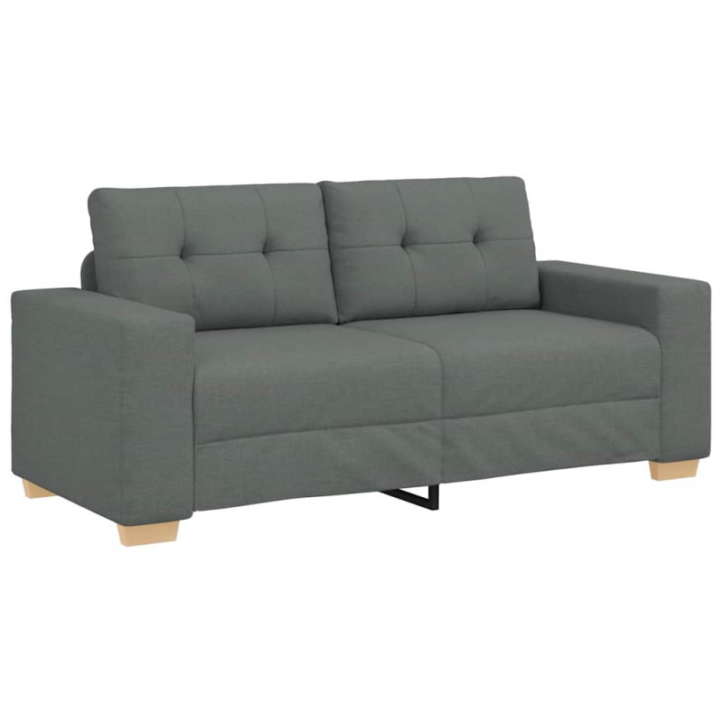 Sofa dwuosobowa, ciemnoszara, 180x77x82 cm, tkanina