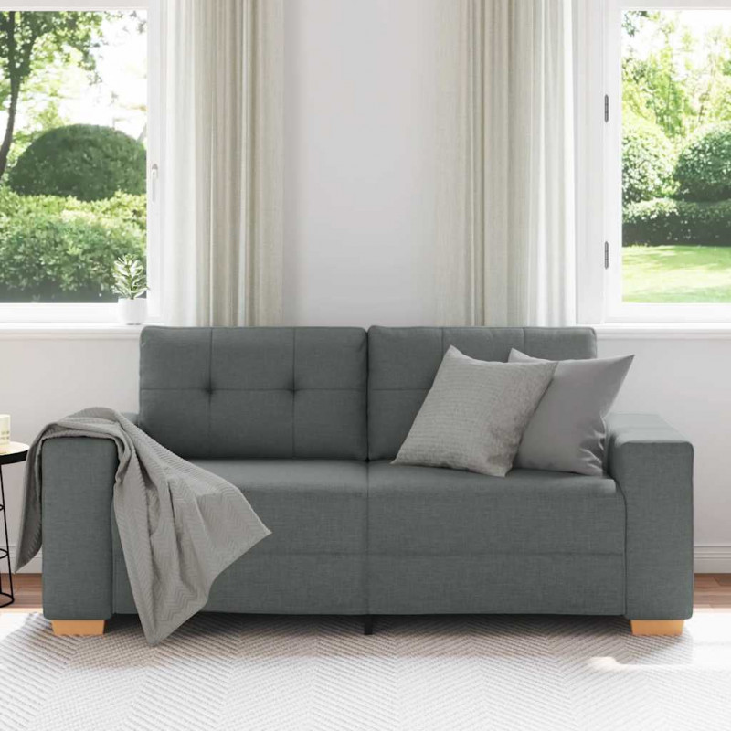 Sofa dwuosobowa, ciemnoszara, 180x77x82 cm, tkanina