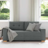 Sofa dwuosobowa, ciemnoszara, 180x77x82 cm, tkanina