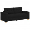 Sofa dwuosobowa, czarna, 180x77x82 cm, tkanina