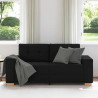 Sofa dwuosobowa, czarna, 180x77x82 cm, tkanina