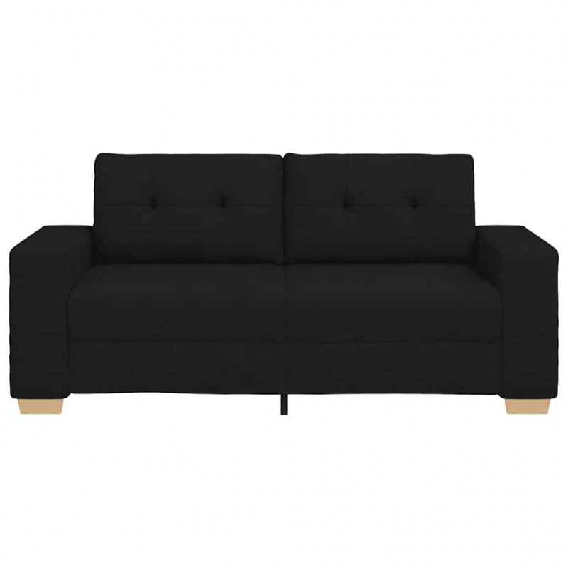 Sofa dwuosobowa, czarna, 180x77x82 cm, tkanina
