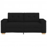 Sofa dwuosobowa, czarna, 180x77x82 cm, tkanina