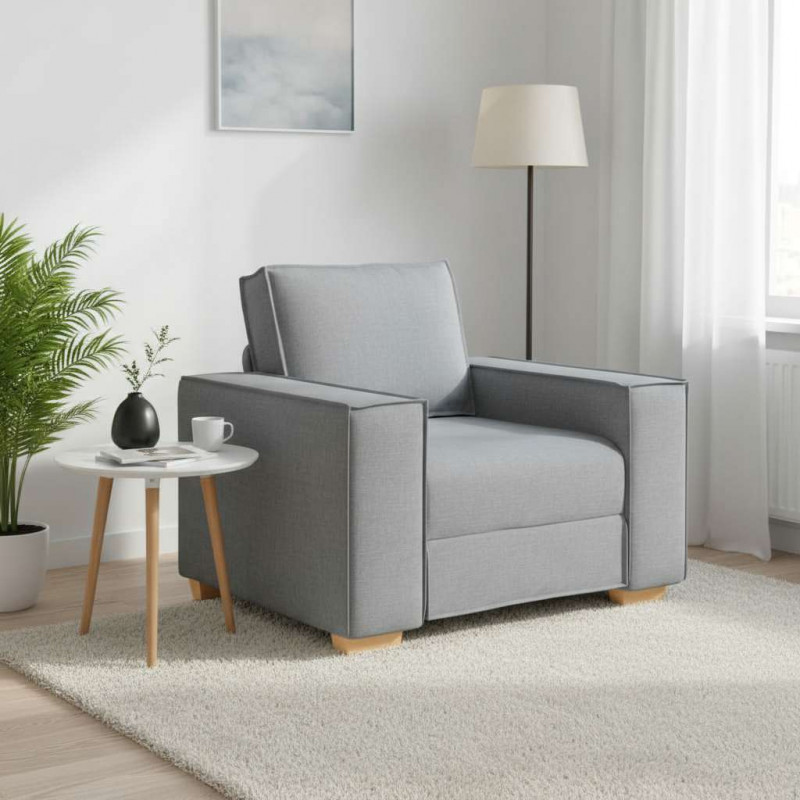 Sofa Fotel Jasnoszary 100x78x84 cm Tkanina