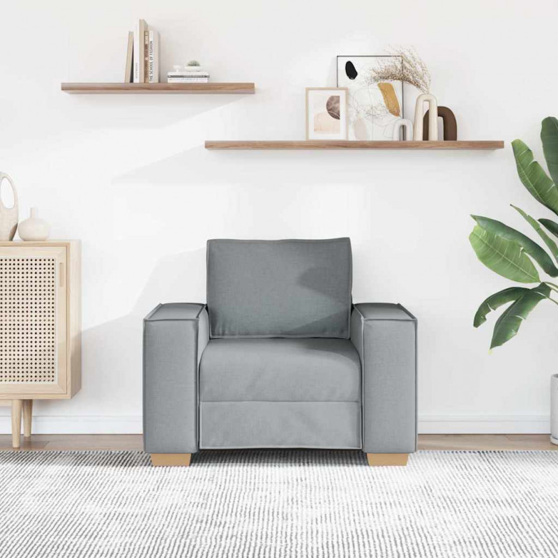 Sofa Fotel Jasnoszary 100x78x84 cm Tkanina