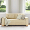 Sofa dwuosobowa, kremowa, 180x77x82 cm, tkanina