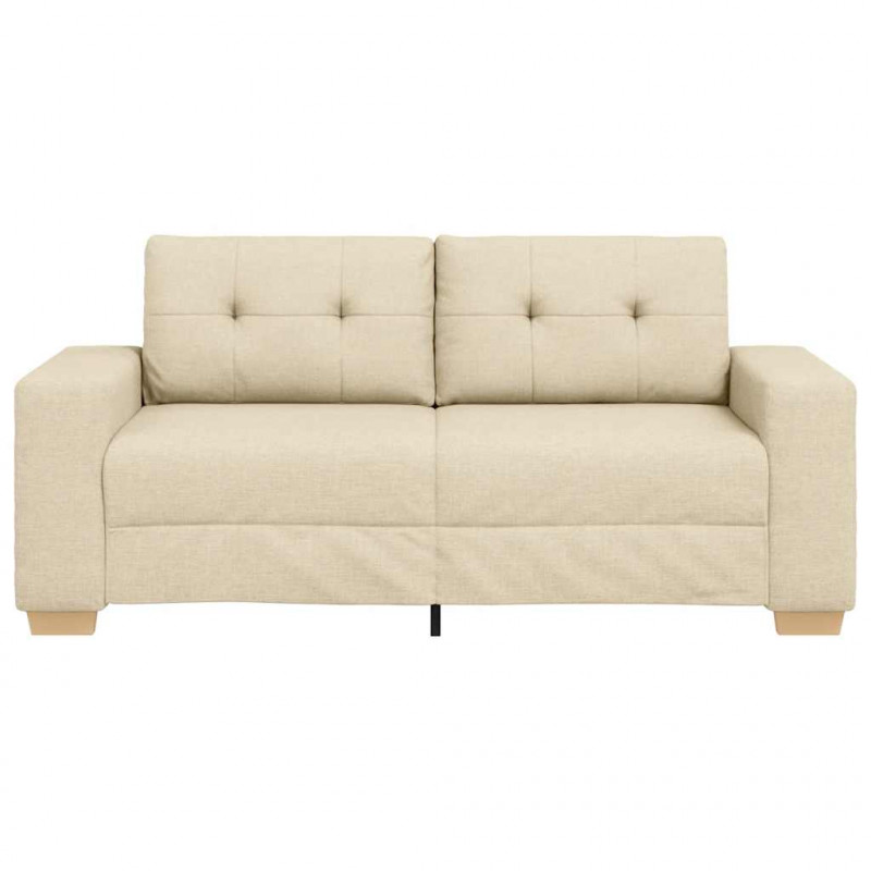 Sofa dwuosobowa, kremowa, 180x77x82 cm, tkanina