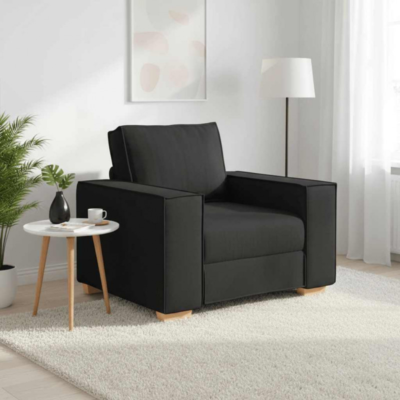 Sofa Fotel Czarny 100x78x84 cm Tkanina