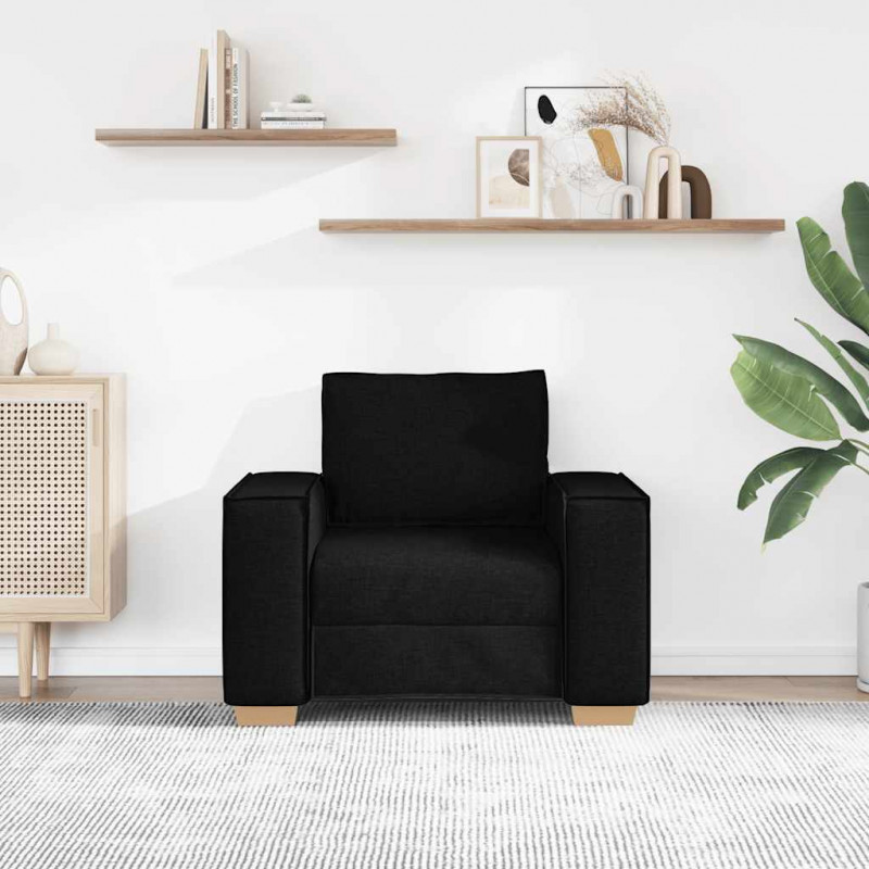 Sofa Fotel Czarny 100x78x84 cm Tkanina