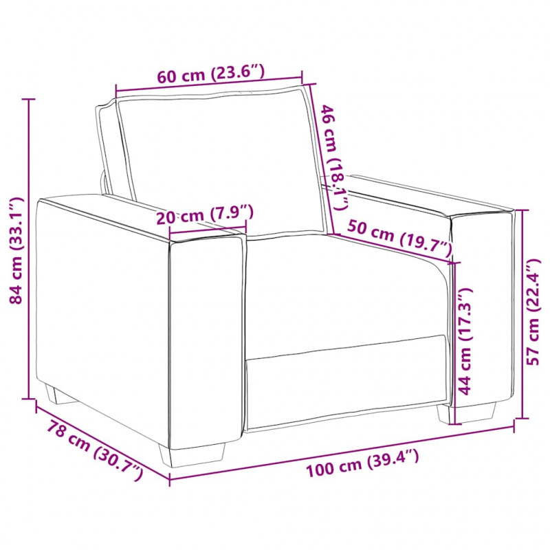 Sofa Fotel Wino Czerwone 100x78x84 cm Tkanina