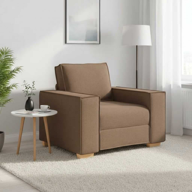 Sofa Fotel Brązowy 100x78x84 cm Tkanina
