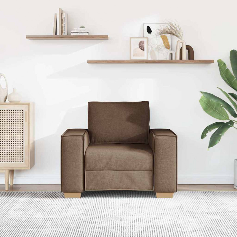 Sofa Fotel Brązowy 100x78x84 cm Tkanina