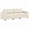 Sofa Beżowy 221 x 80 x 80 cm Tkanina lniana