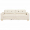 Sofa Beżowy 221 x 80 x 80 cm Tkanina lniana