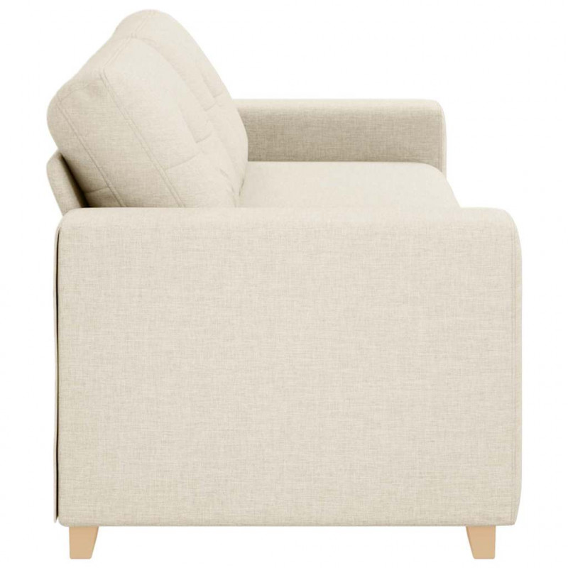 Sofa Beżowy 221 x 80 x 80 cm Tkanina lniana