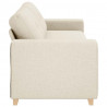 Sofa Beżowy 221 x 80 x 80 cm Tkanina lniana