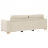 Sofa Beżowy 221 x 80 x 80 cm Tkanina lniana