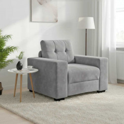 Sofa Fotel Jasnoszary 100x78x80 cm Aksamit