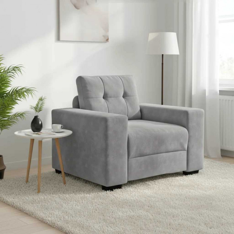 Sofa Fotel Jasnoszary 100x78x80 cm Aksamit