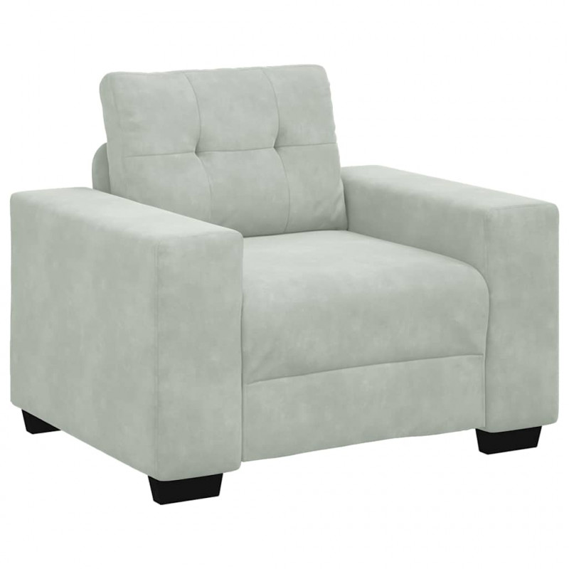 Sofa Fotel Jasnoszary 100x78x80 cm Aksamit