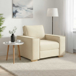 Sofa Fotel Kremowy 100x78x84 cm Tkanina