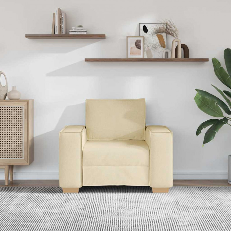Sofa Fotel Kremowy 100x78x84 cm Tkanina