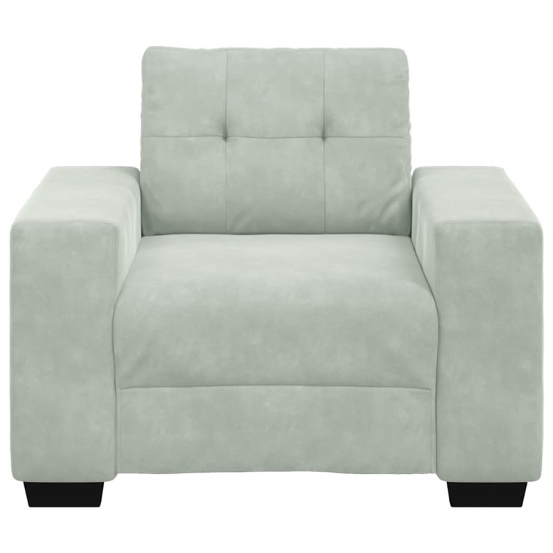 Sofa Fotel Jasnoszary 100x78x80 cm Aksamit