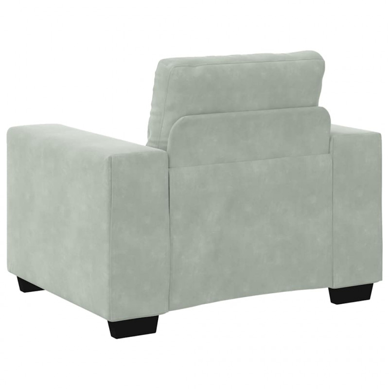 Sofa Fotel Jasnoszary 100x78x80 cm Aksamit