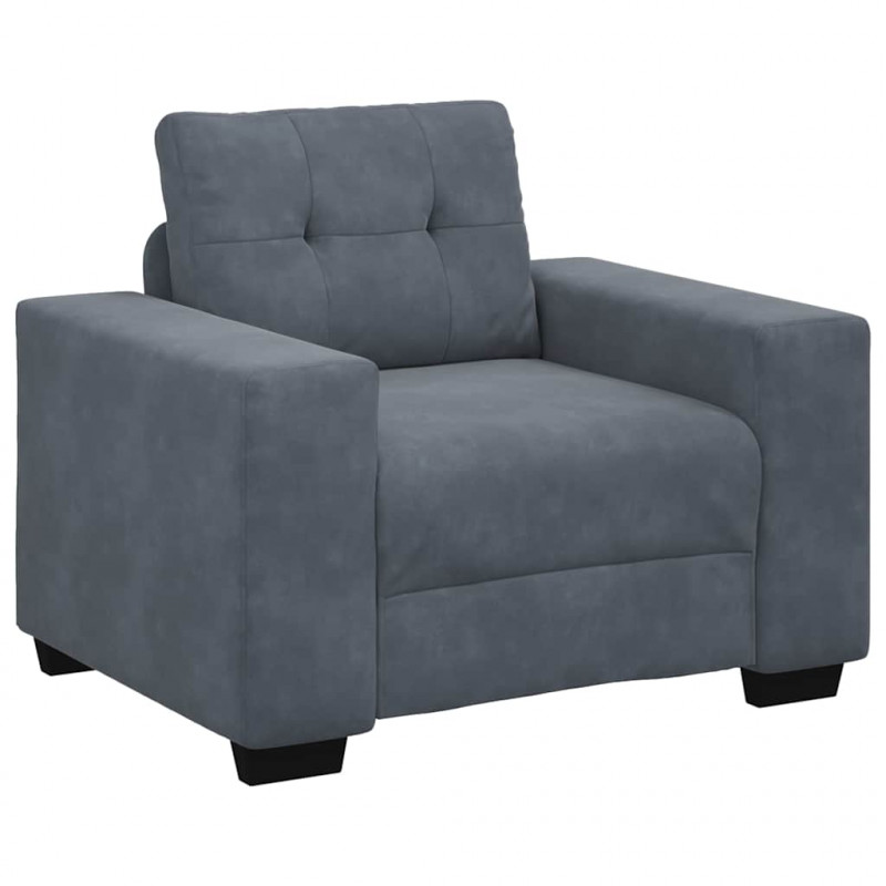 Sofa Fotel Ciemnoszary 100x78x80 cm Aksamit