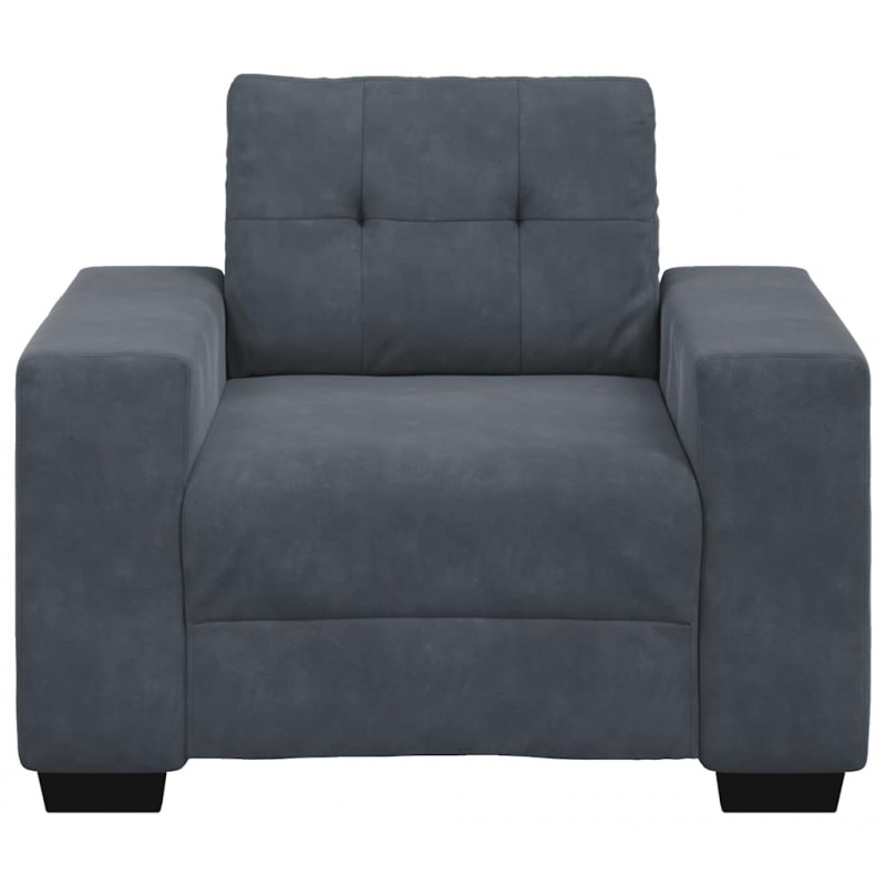 Sofa Fotel Ciemnoszary 100x78x80 cm Aksamit