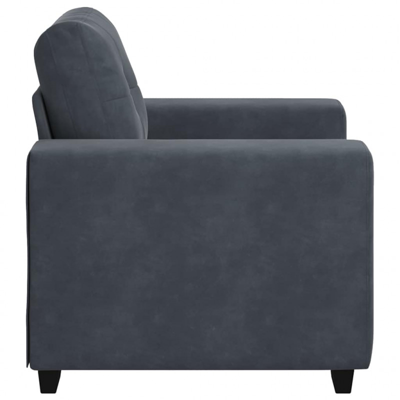 Sofa Fotel Ciemnoszary 100x78x80 cm Aksamit