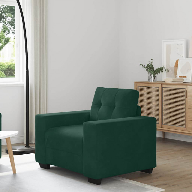 Sofa Fotel Ciemnozielony 100x78x80 cm Aksamit