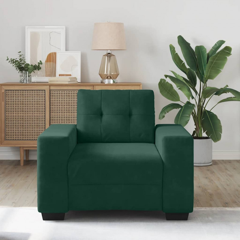 Sofa Fotel Ciemnozielony 100x78x80 cm Aksamit