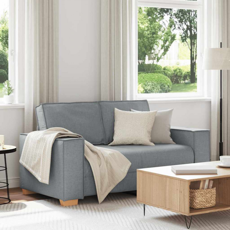 Sofa 2-osobowa Jasnoszara 160x78x84 cm Tkanina