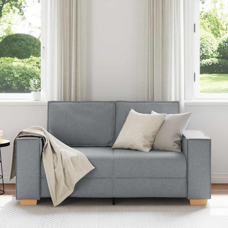 Sofa 2-osobowa Jasnoszara 160x78x84 cm Tkanina