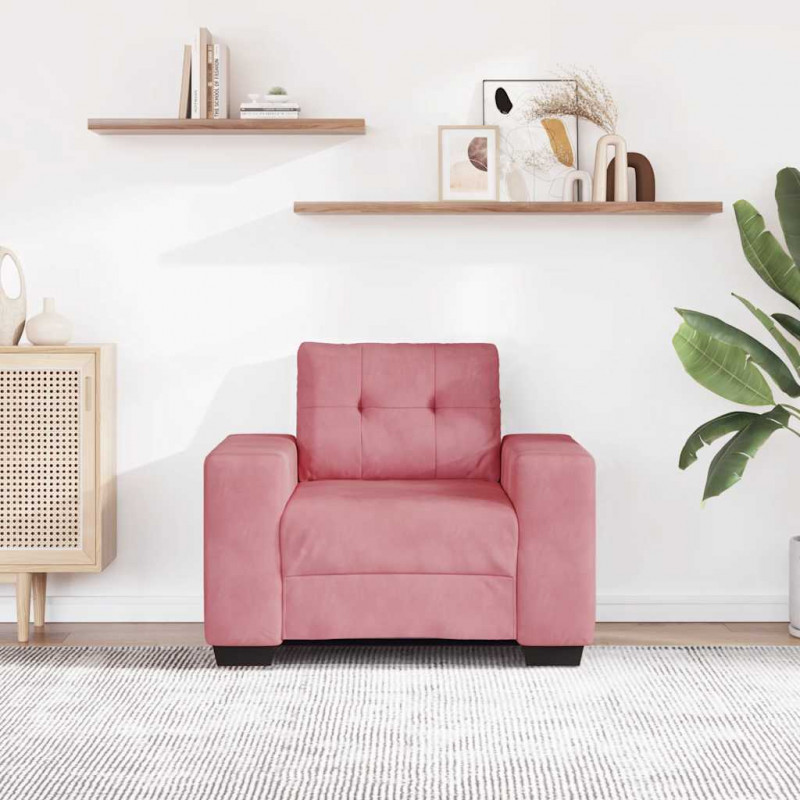 Sofa Fotel Różowy 100x78x80 cm Aksamit