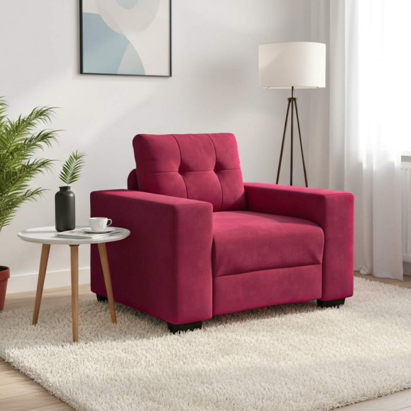 Sofa Fotel Wino Czerwone 100x78x80 cm Aksamit