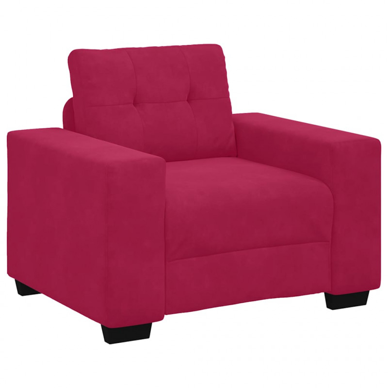 Sofa Fotel Wino Czerwone 100x78x80 cm Aksamit