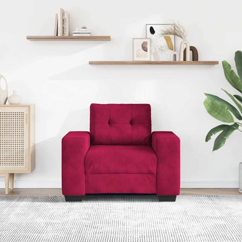 Sofa Fotel Wino Czerwone 100x78x80 cm Aksamit
